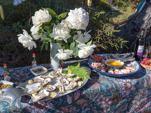 Appetizers at Kachemak Bay Wilderness Lodge