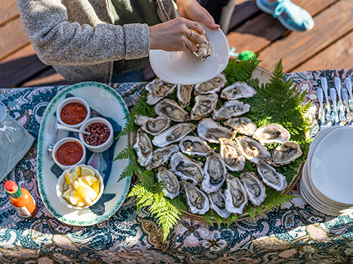 Appetizers at Kachemak Bay Wilderness Lodge